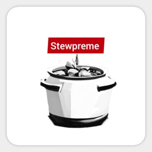 Stewpreme Stewpot T-shirt wht bg Sticker